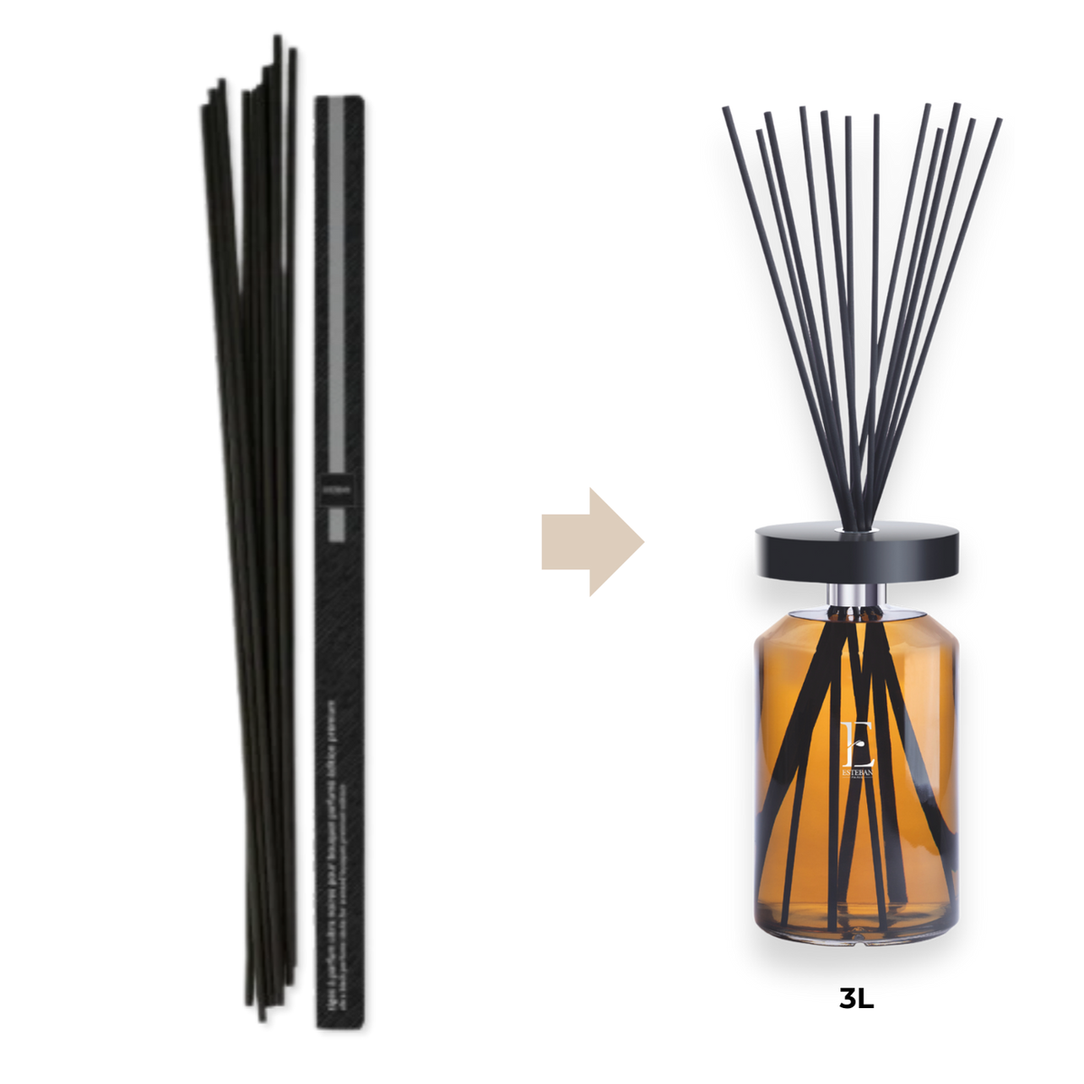 Duftstäbchen für Duftsträuße – Schwarz – 60 cm