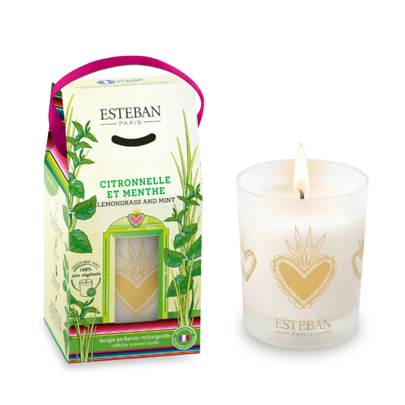 Duftkerze – Zitronengras & Minze – nachfüllbar – 180 g