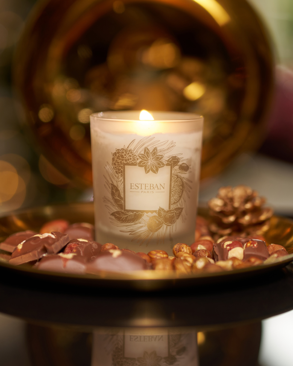 Candela profumata - Nocciola e Cioccolato - edizione limitata di Natale - ricaricabile - 180 g