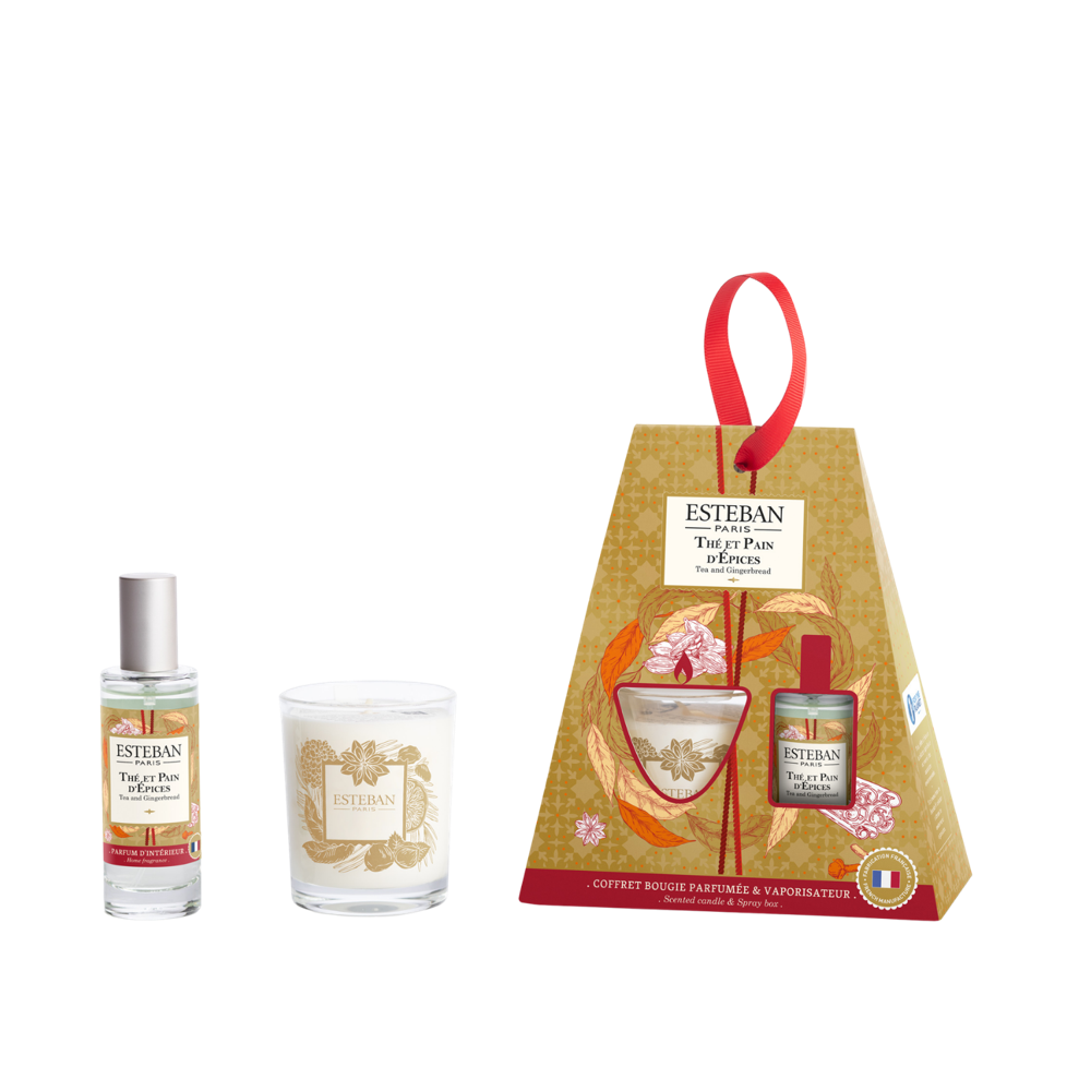 Cofanetto regalo – Sprühflasche mit 30 ml und Duftkerze mit 70 g – Tè e pan di zenzero – Edizione limitata di Natale – 30 ml / 70 g