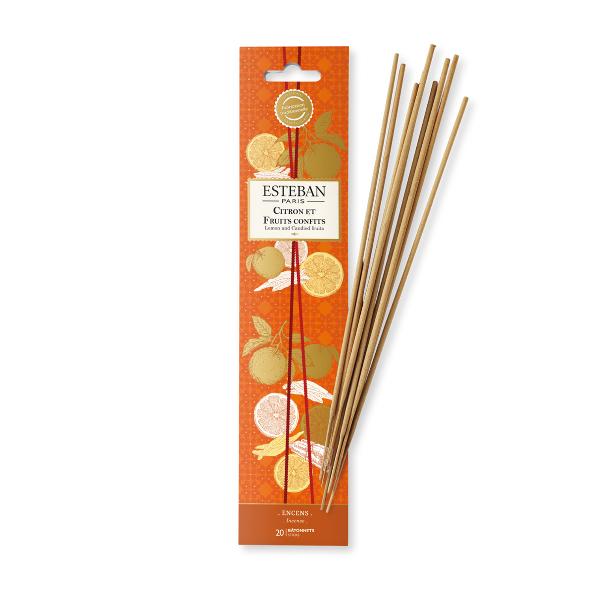 Incenso indiano - Limone e frutta candita - Edizione limitata di Natale - 20 Bastoncini